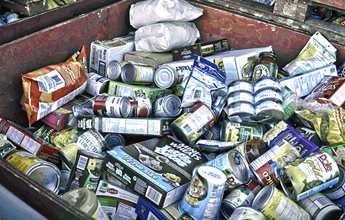 food collected for food drive
